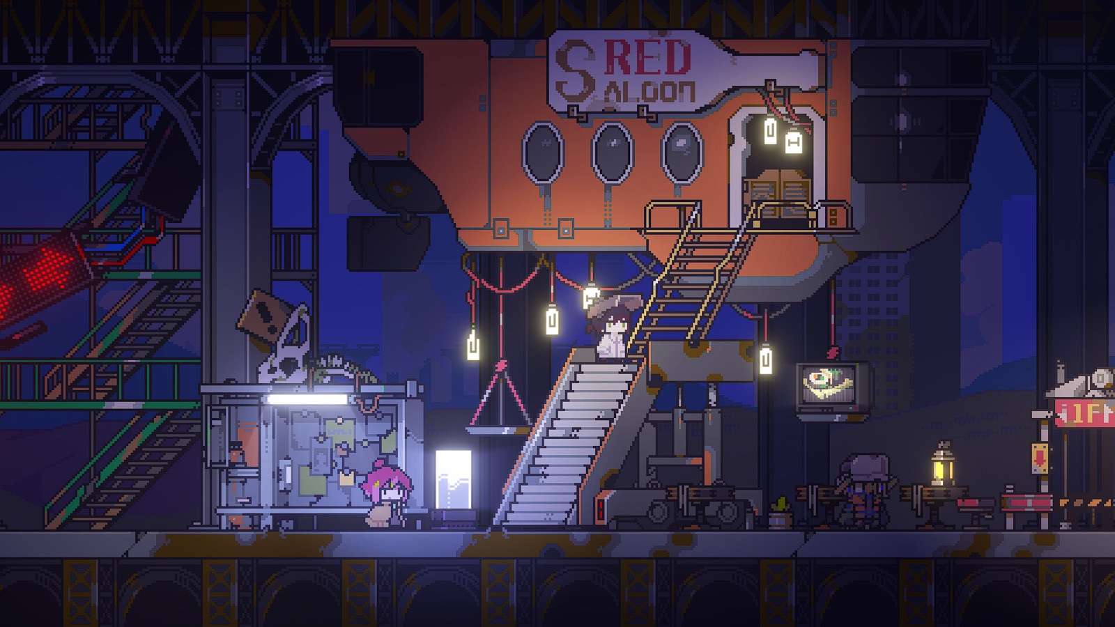 Official Doloc Town gameplay screenshot showing the town at night